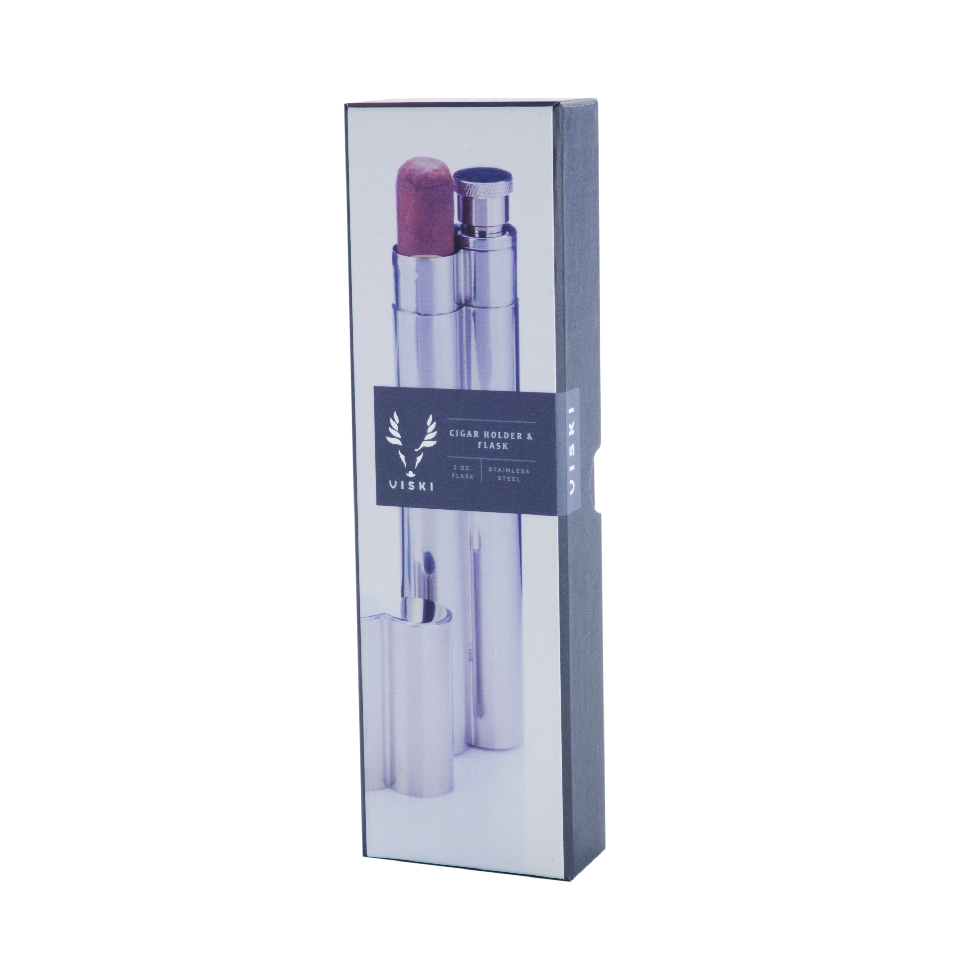 Viski® Warren Cigar Holder and Flask 12