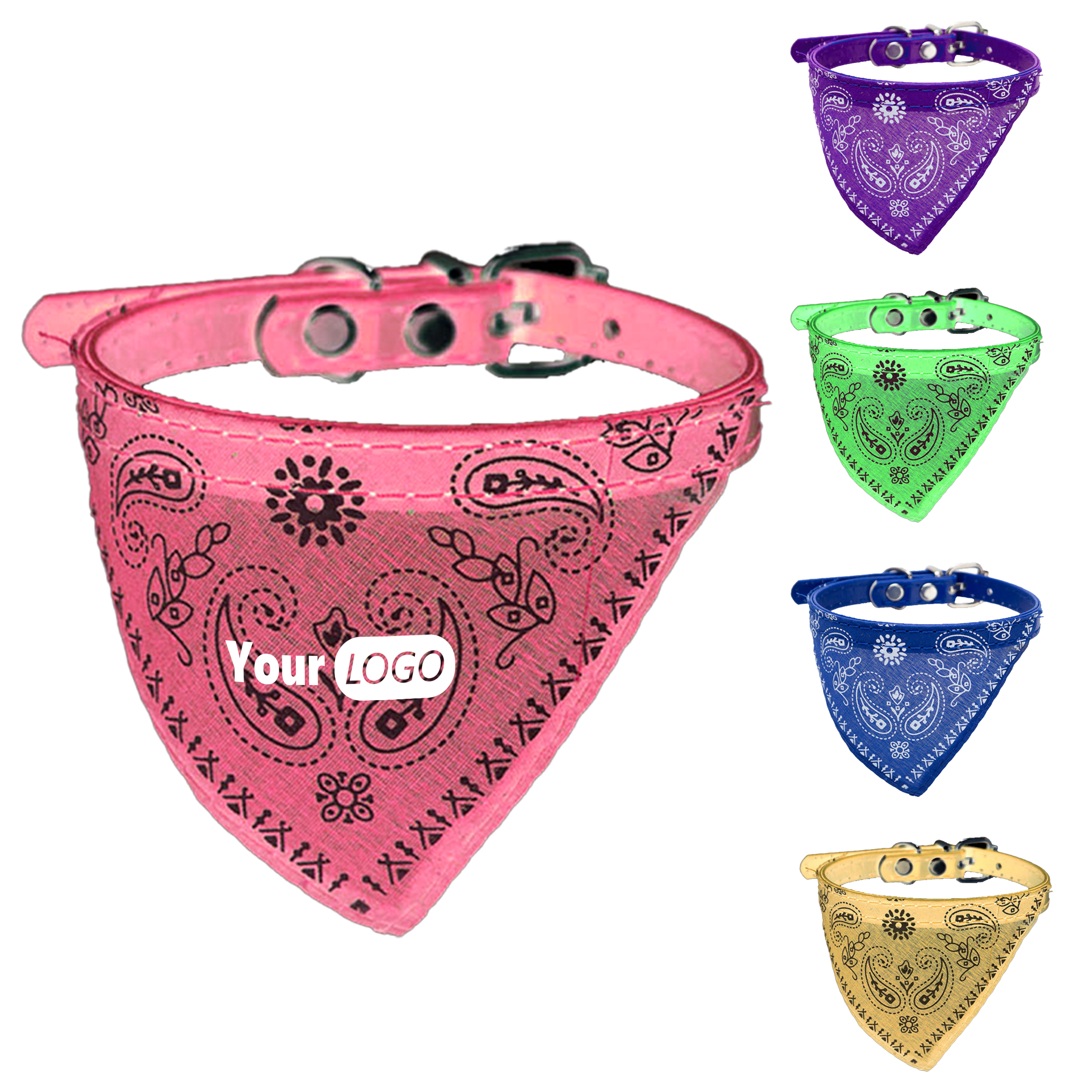 Pu Leather Customizable Pet Bandana Collar For Fashion-Forward Pets 3