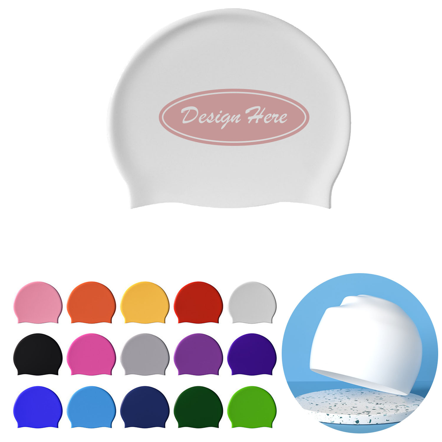 Adult Silicone Swim Cap ?C Unisex, Water-Resistant Design 4