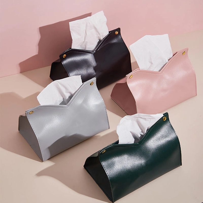 Custom PU Leather Car Napkin Case & Restaurant Tissue Box 1