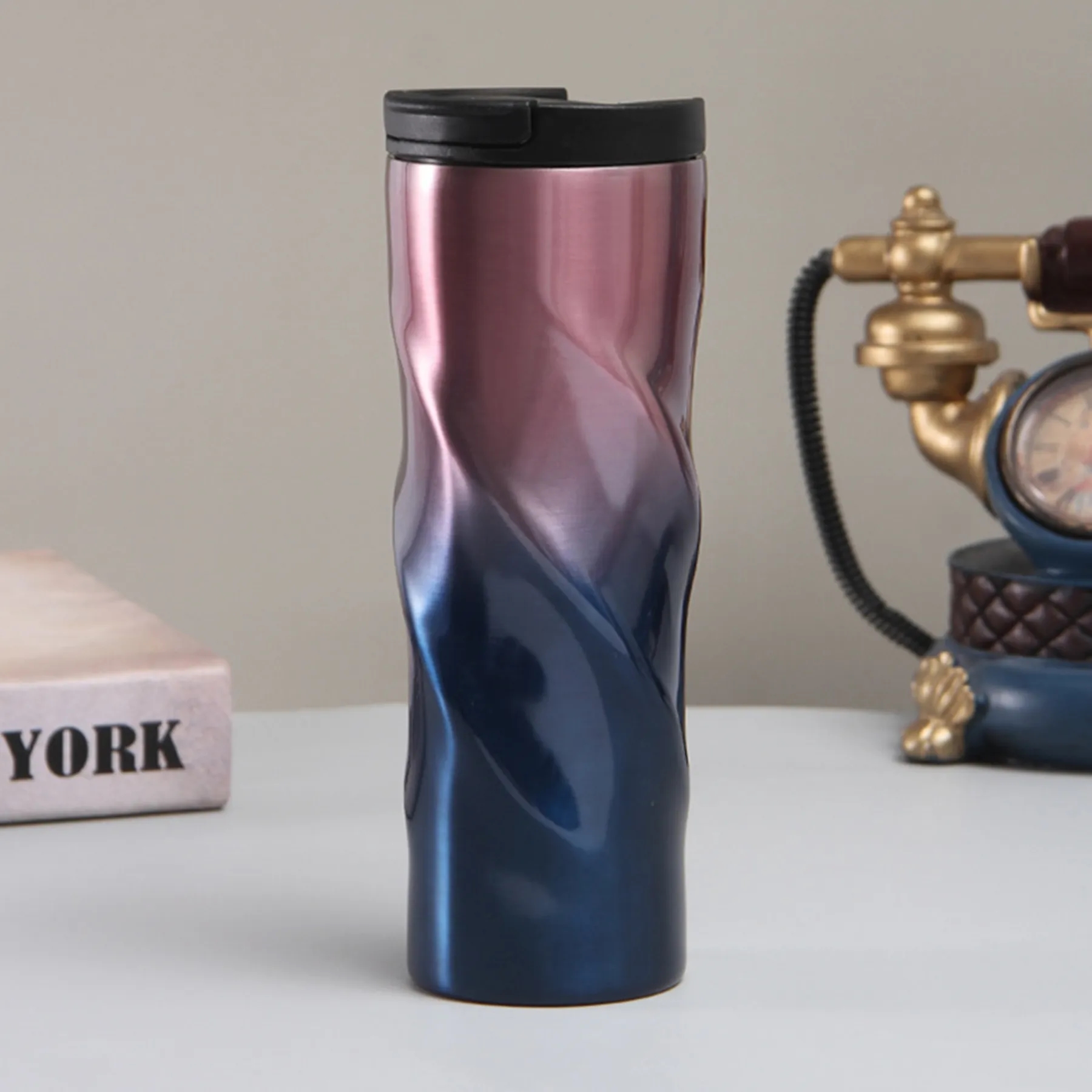 17 Oz. Spiral Gradient Color Stainless Steel Vacuum Cup 14