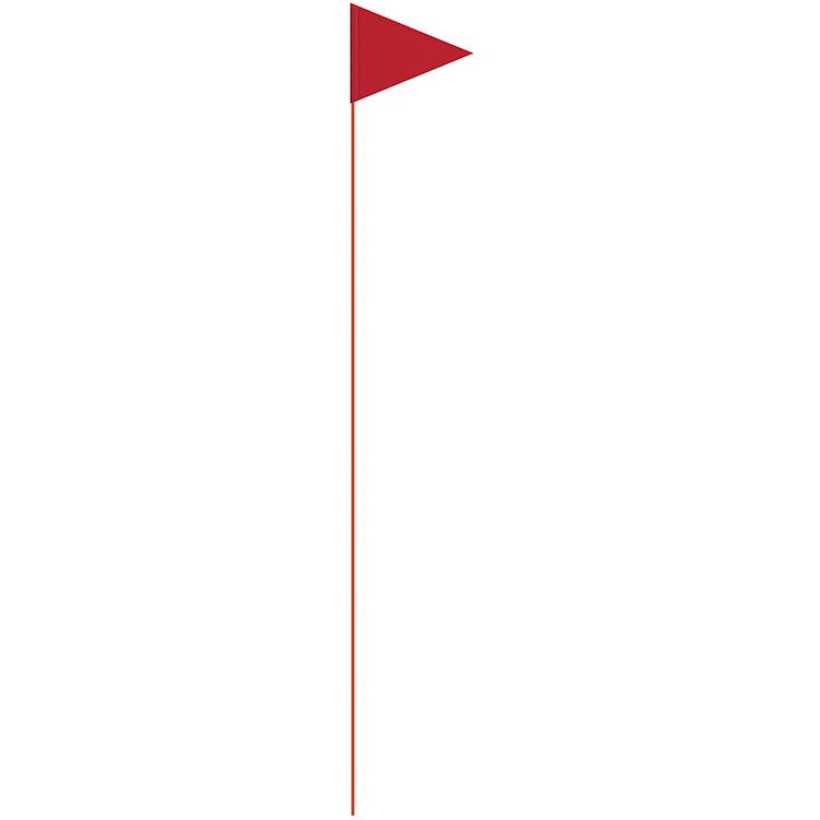 Solid Color Red Pennant Field Flag w/Orange Staff 3