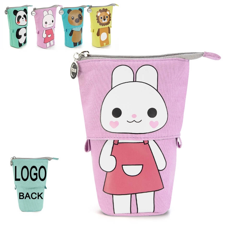 Canvas Foldable Stand-Up Pen Pencil Container Organizer Bag 4