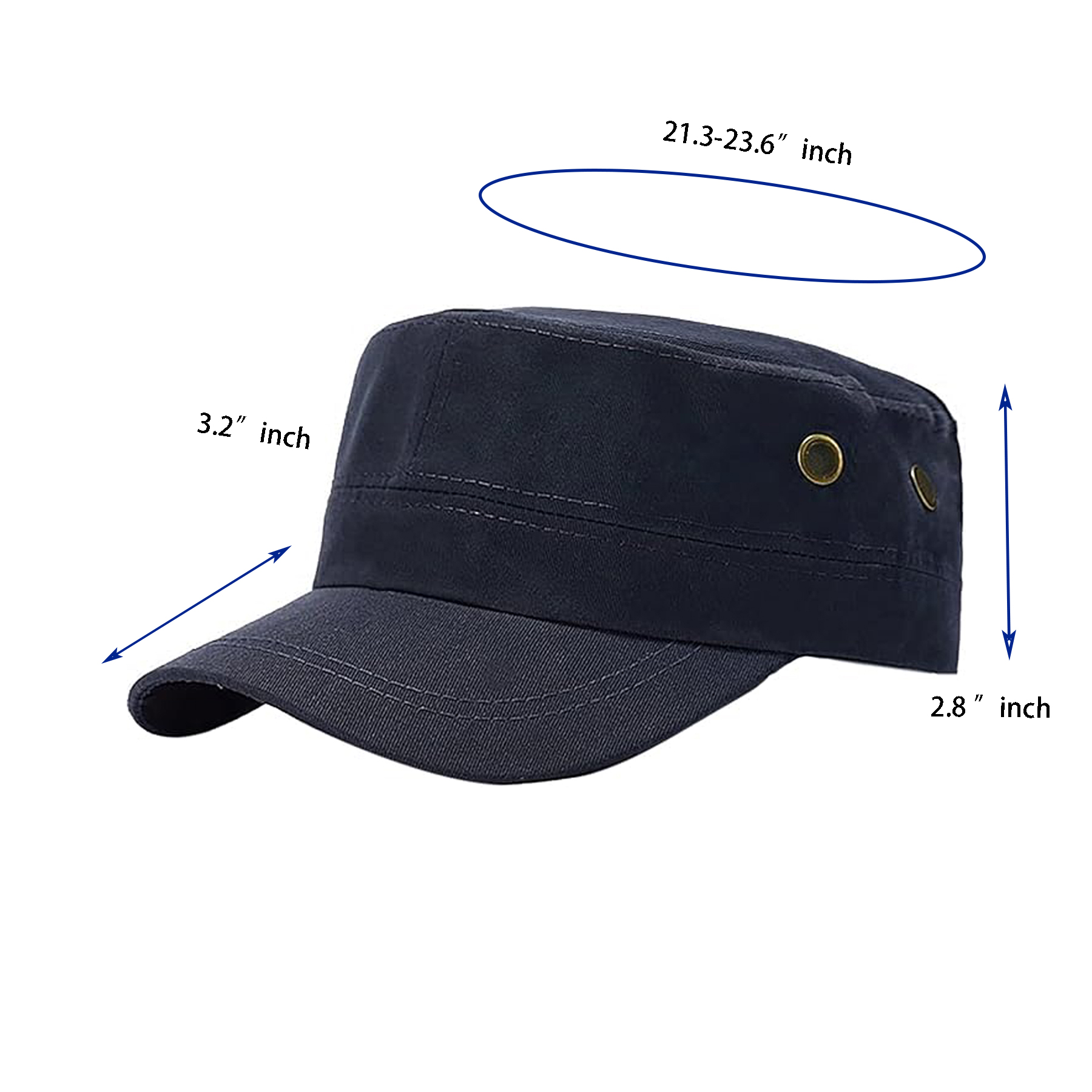 Unisex Cotton Basic Cadet Army Cap 10