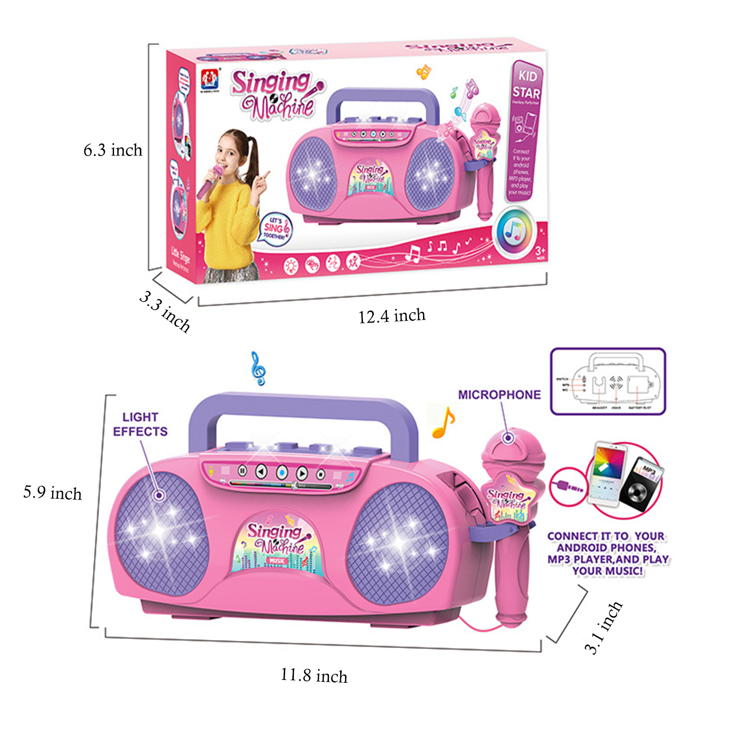 Baby Electronic Musical Instrument Kids Toy Microphone Set 3