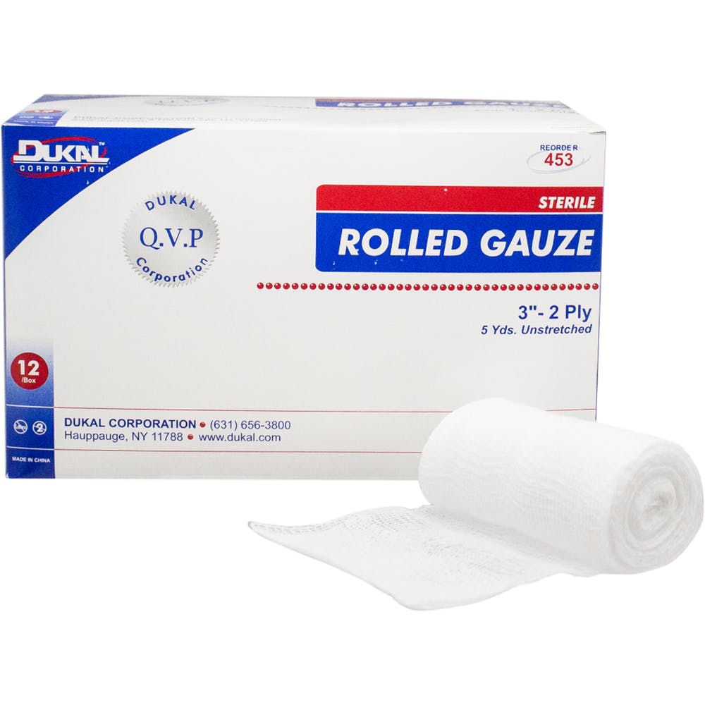 Sterile Rolled Gauze - 12 Pack 2-Ply 3" x 5 yards 1