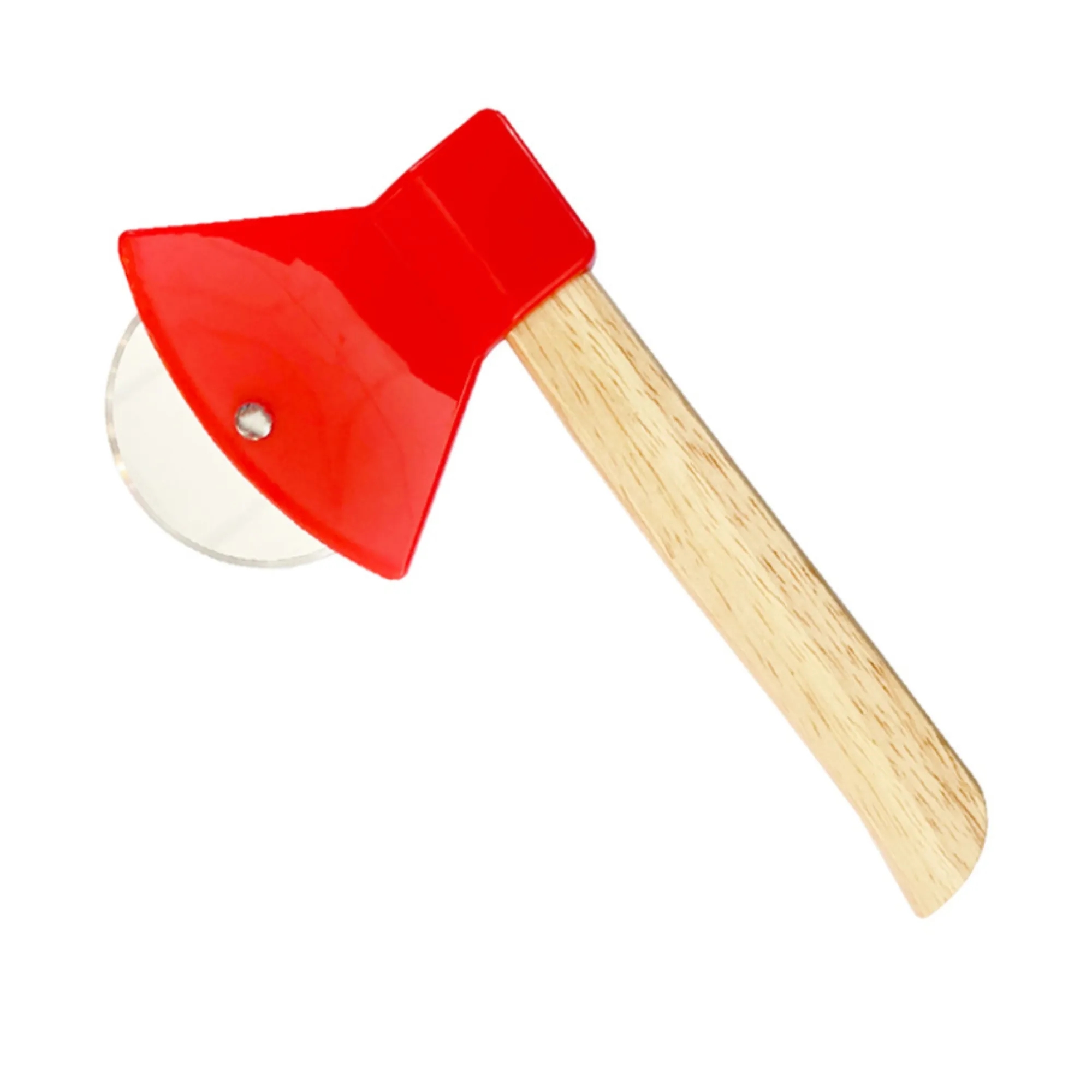 Axe-Shaped Pizza Cutter: Bamboo-Handle Baking Tool 2