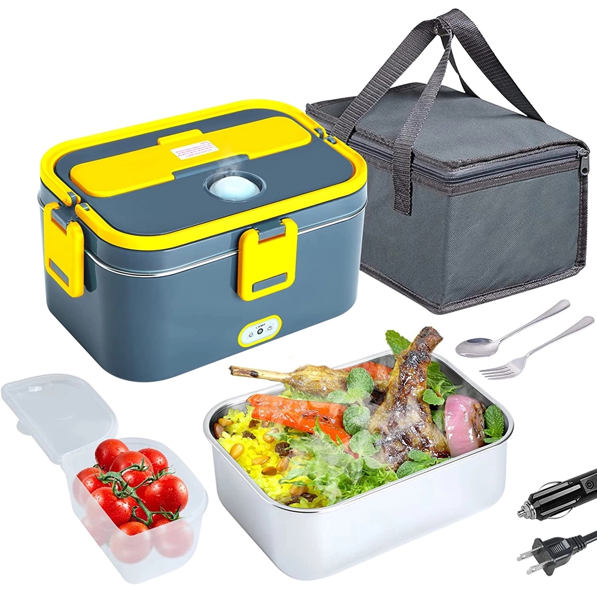 Electric Lunch Box Portable Food Warmer Heater W/ Carry Bag 4