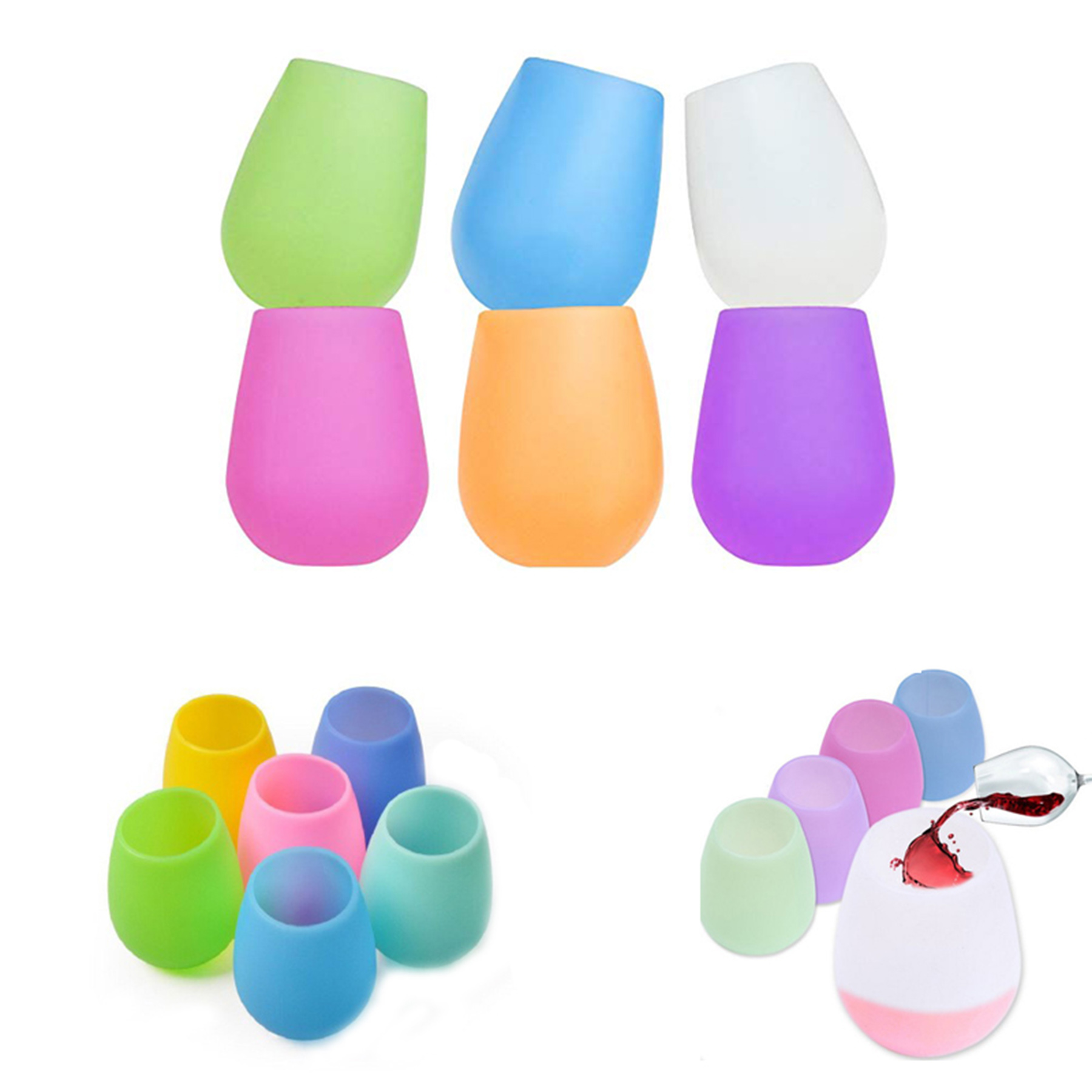12oz Unbreakable Silicone Wine Glasses 1