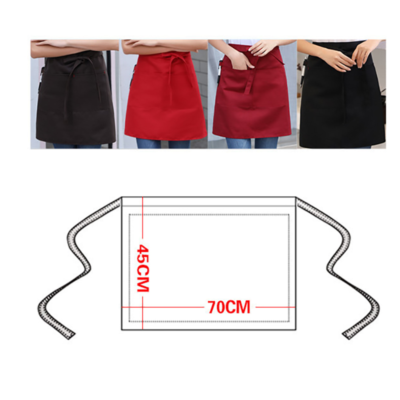 Unisex Adult Waist Apron W/ 2 pocket for Restaurant Cafe 3