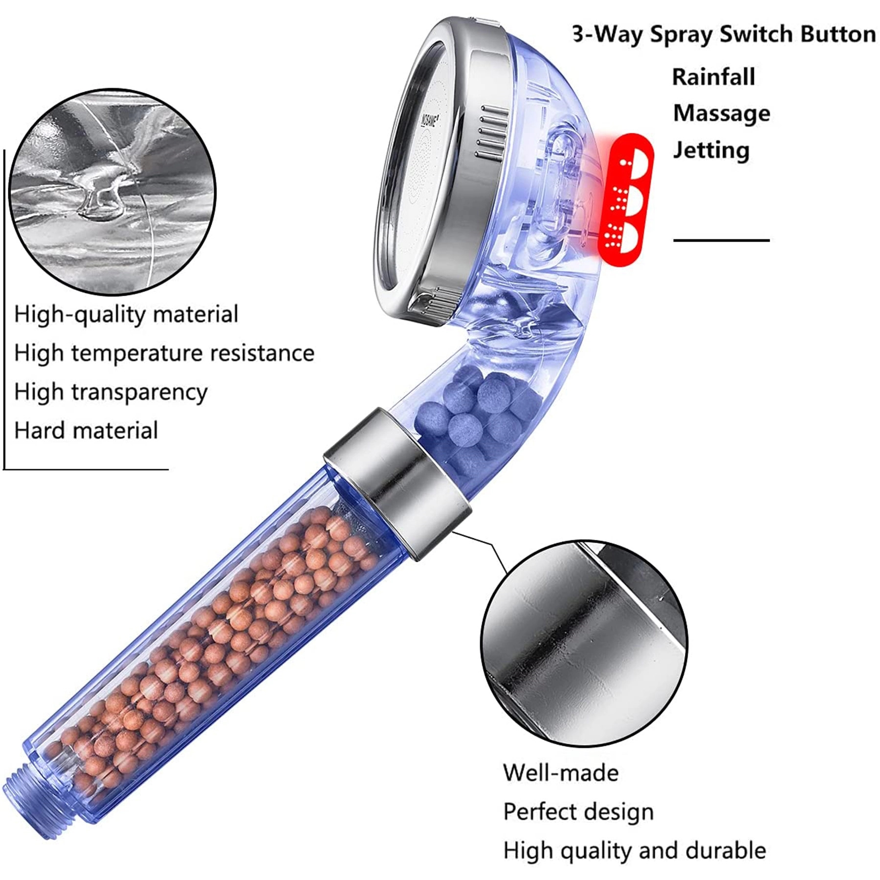 High Pressure Bathroom Showerhead 2