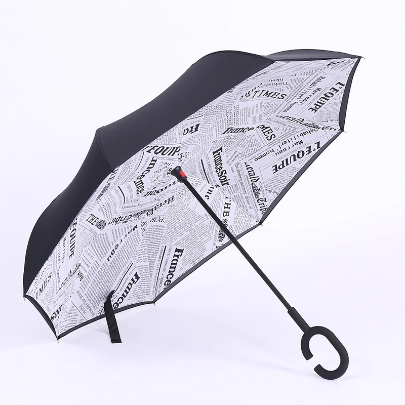Custom Outdoor Travel C-Handle Reverse Umbrella 1