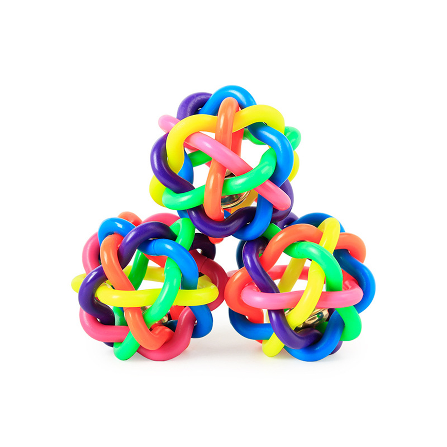 Colorful Soft Rubber Bell Chew Ball Toy 5