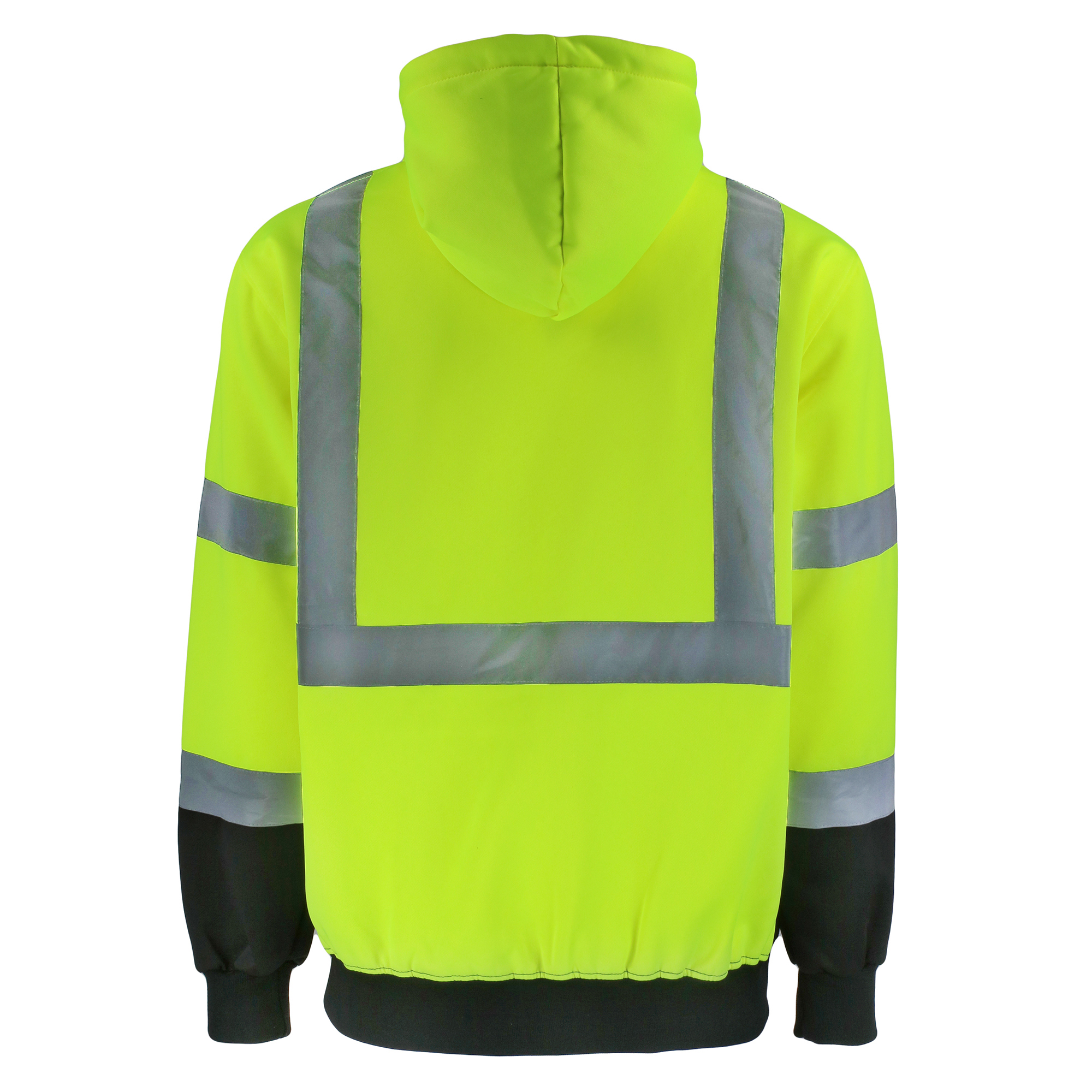 Safety Brite Class 3 Hi Vis Full Zip Sweatshirt with Black Bottom, custom hoodie or sweatshirt with logo imprint 4