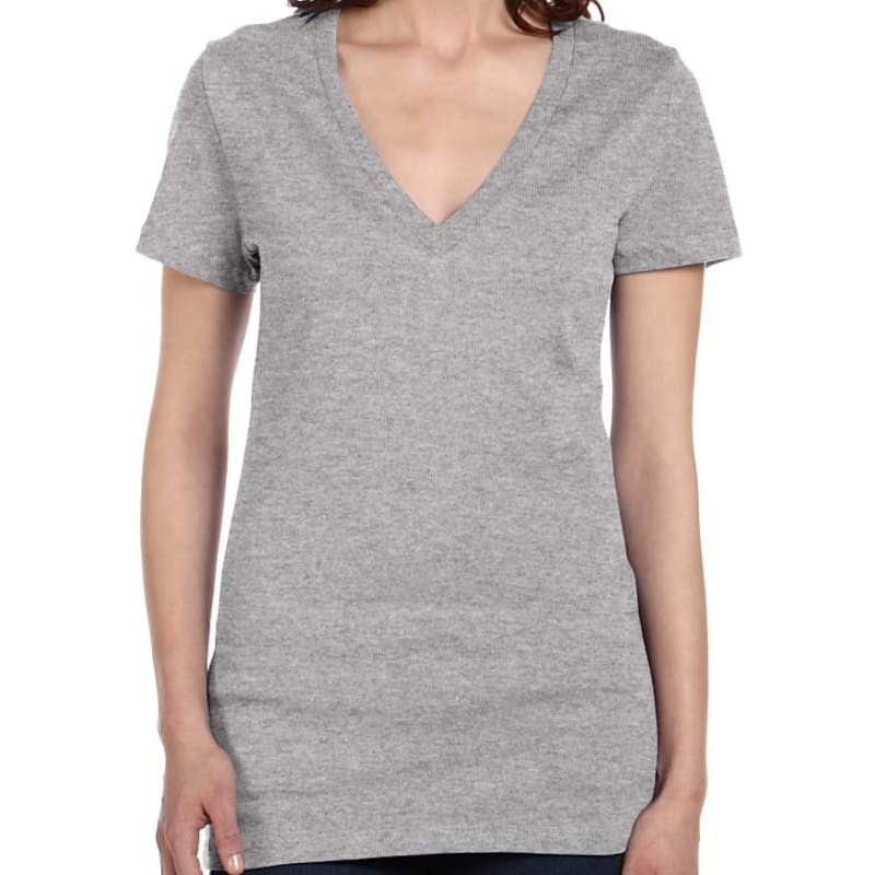 Bella Ladies Jersey Short-Sleeve Deep V-Neck T-Shirt 17
