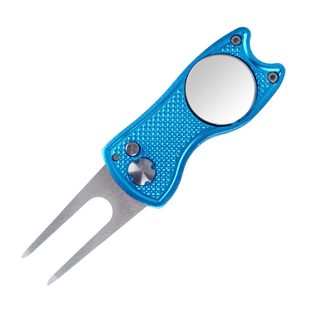 Foldable Metal Golf Divot Repair Fork 2