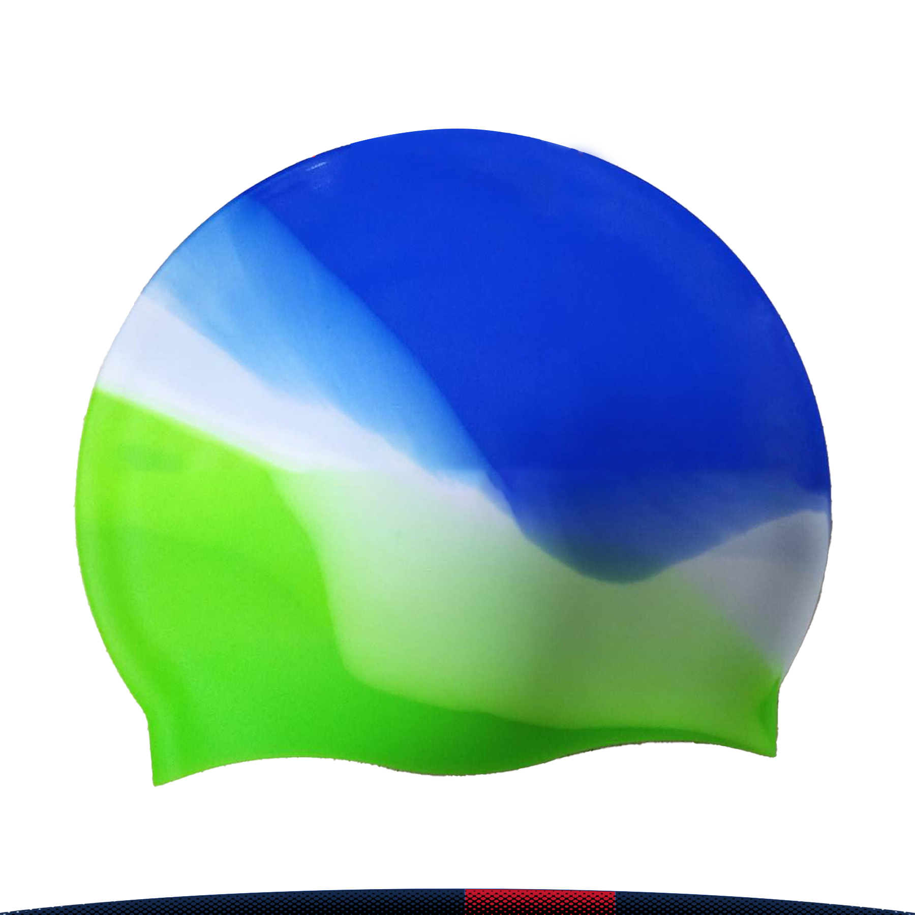 Color Blocked Silicone Swim Cap 4