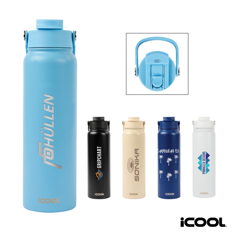 iCOOL® Glenwood 35 oz. Double Wall, Recycled Stainless Steel Water Bottle