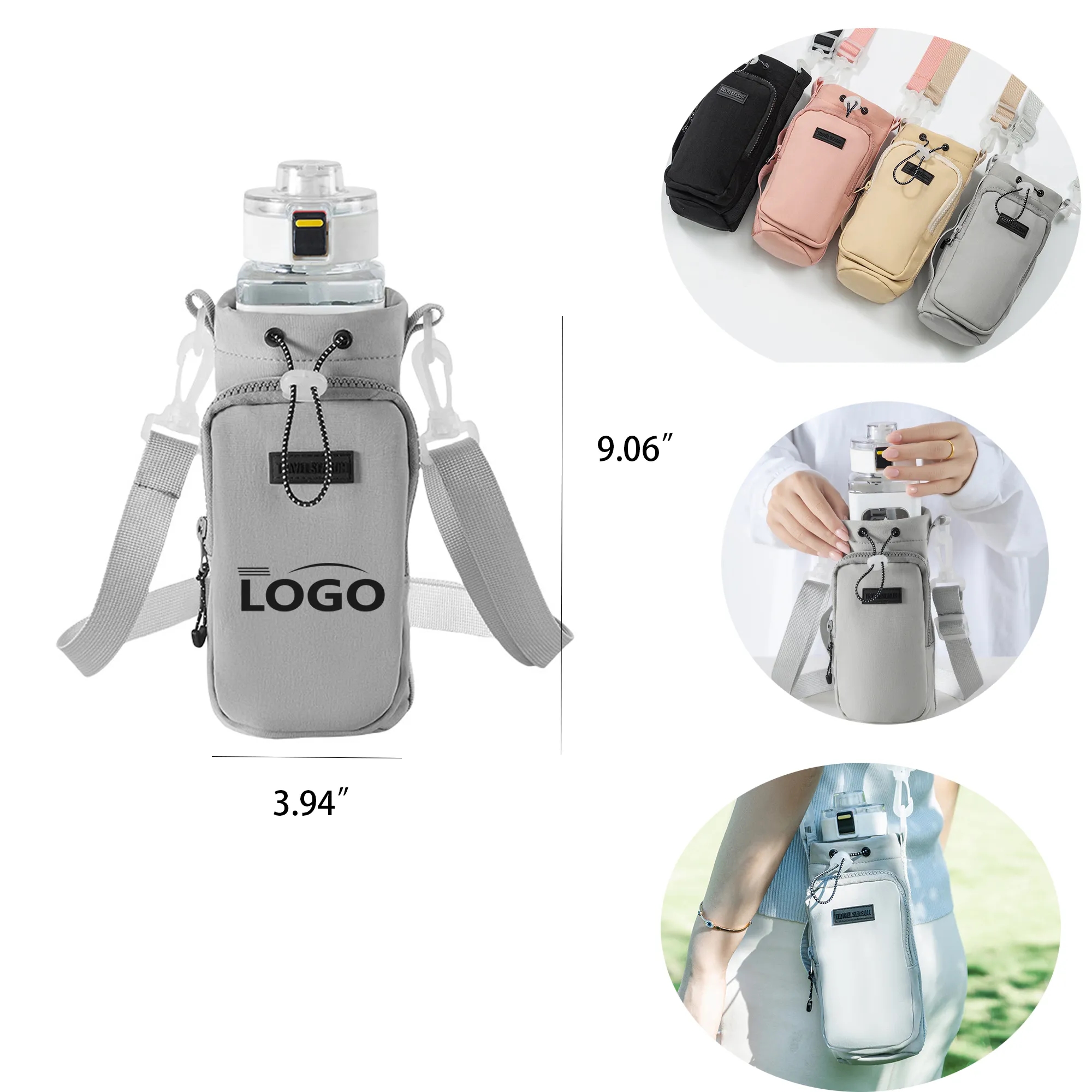 Water Bottle Drawstring Organizer With Strap 5