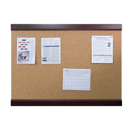 Large Bulletin Board with Hardwood Accent Rails