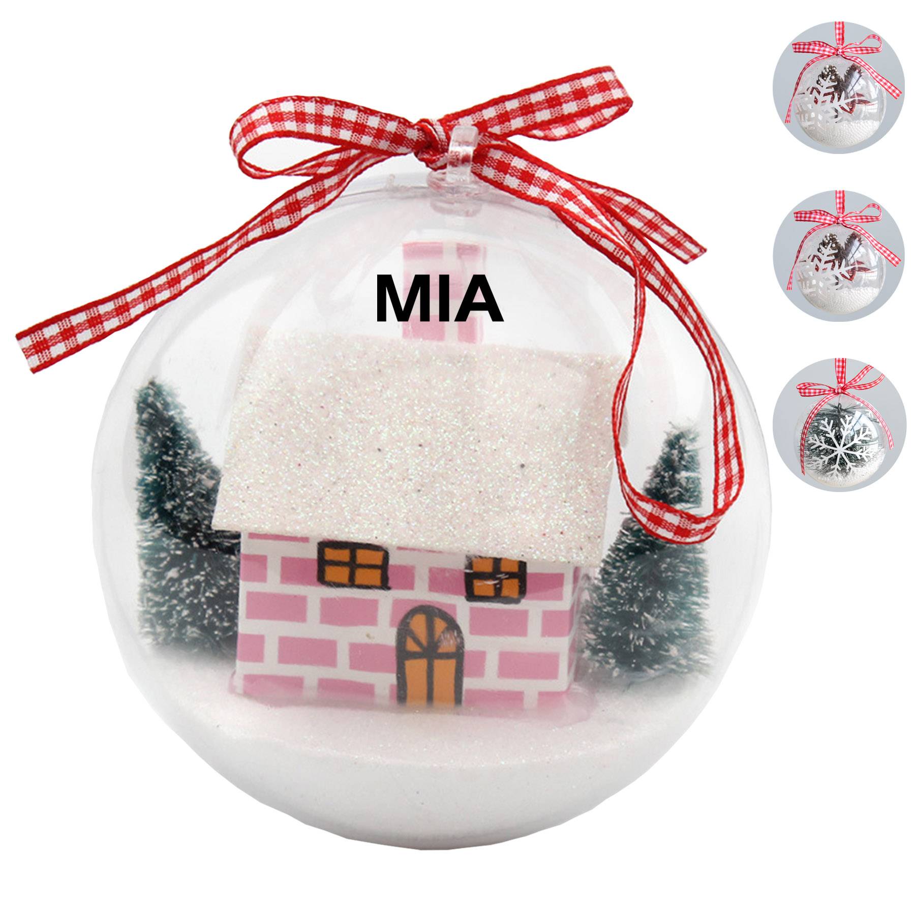 3.1 inch plastic clear Christmas tree ornament ball 1