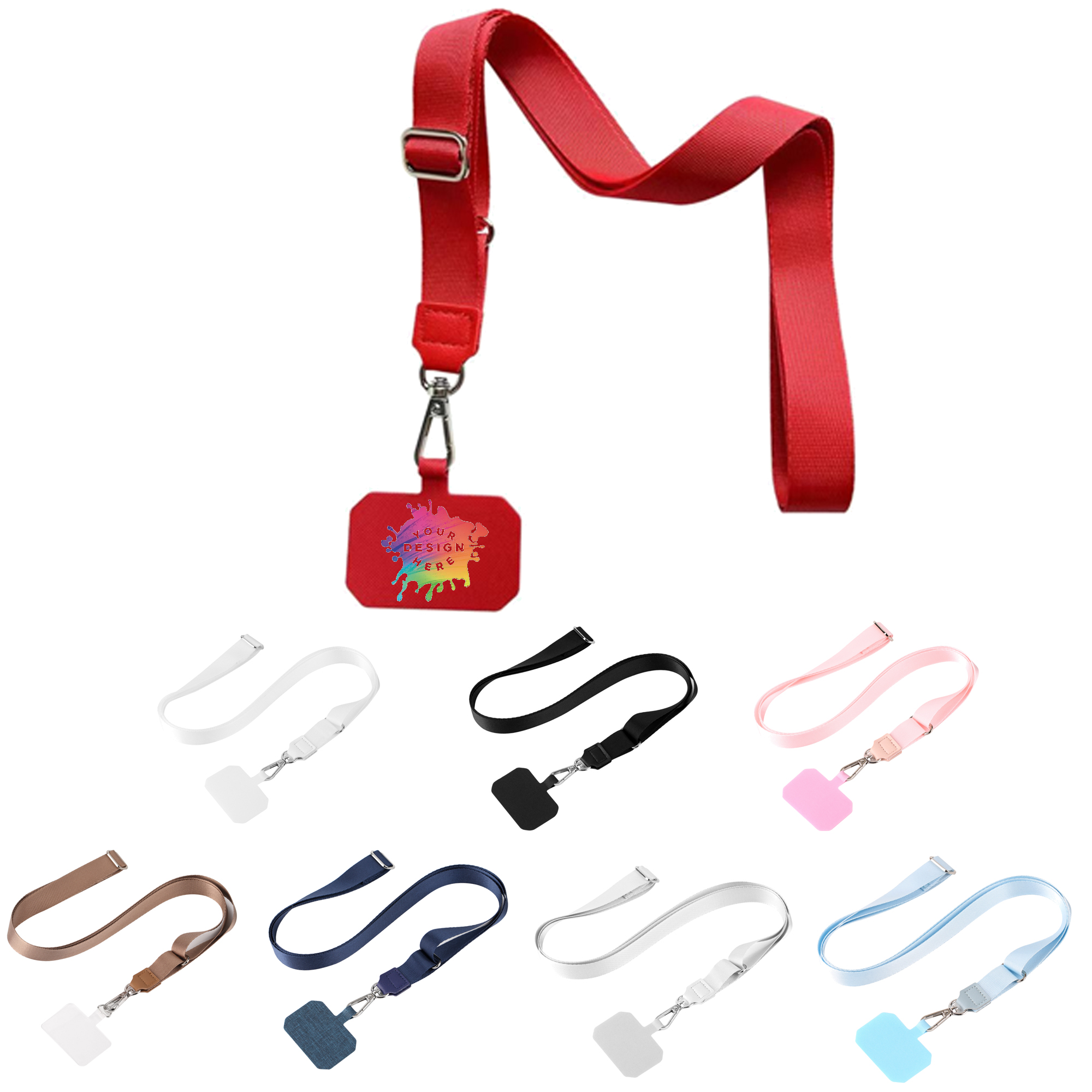 Full Color Polyester Long Cell Phone Lanyard MOQ 50 1