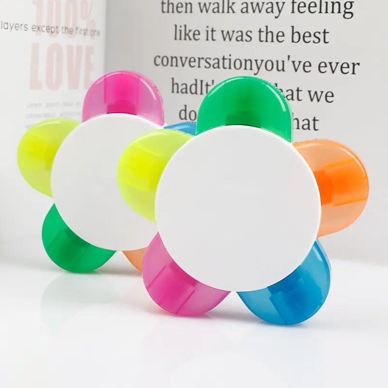 Custom Multi-Color Flower Highlighters 6