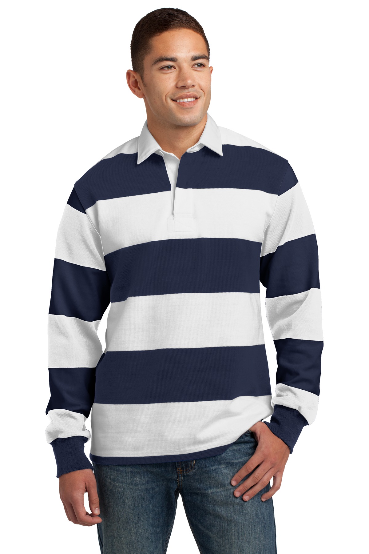 Sport-Tek Classic Long Sleeve Rugby Polo. ST301 32