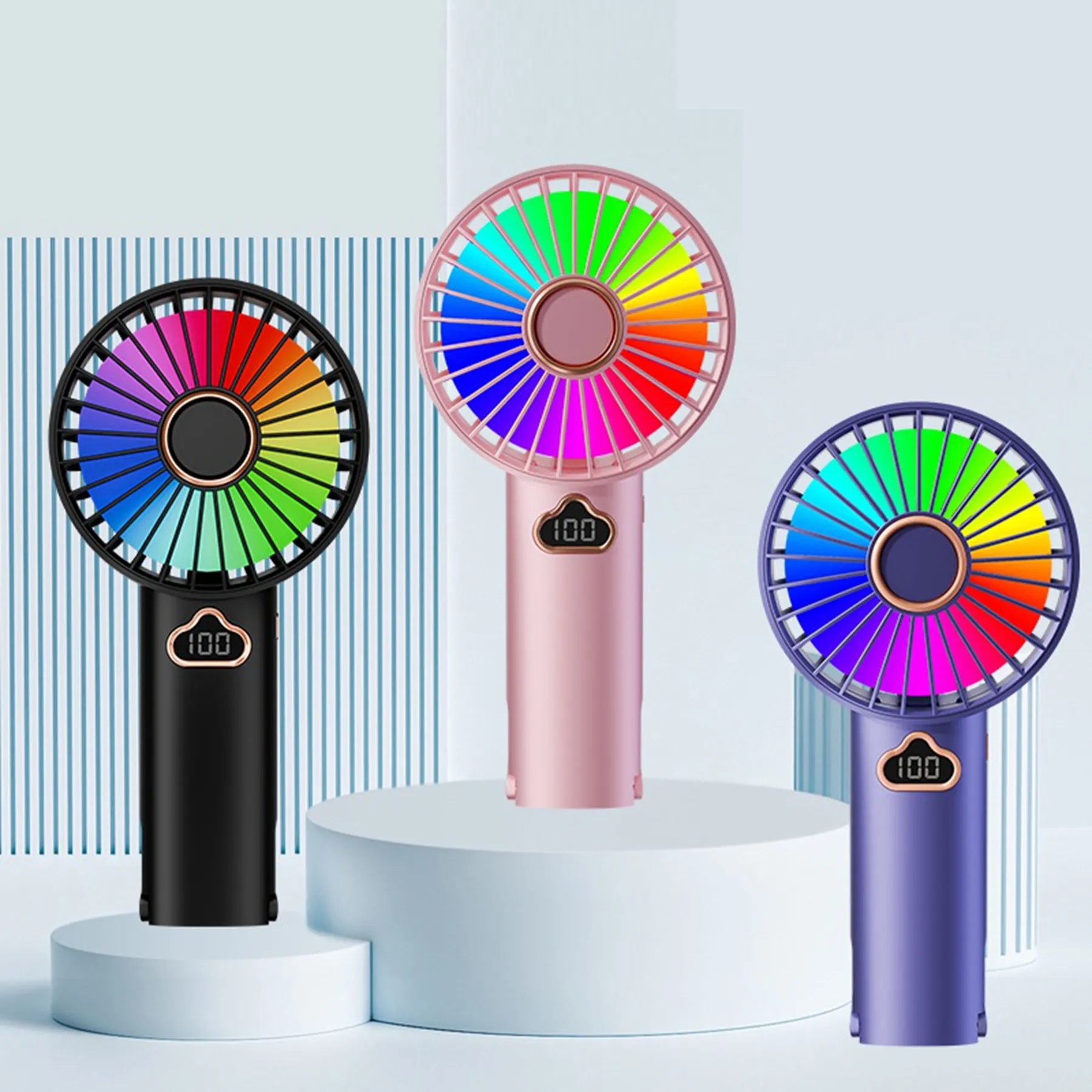 500 mAh Digital Display Handheld Fan with Hook 5