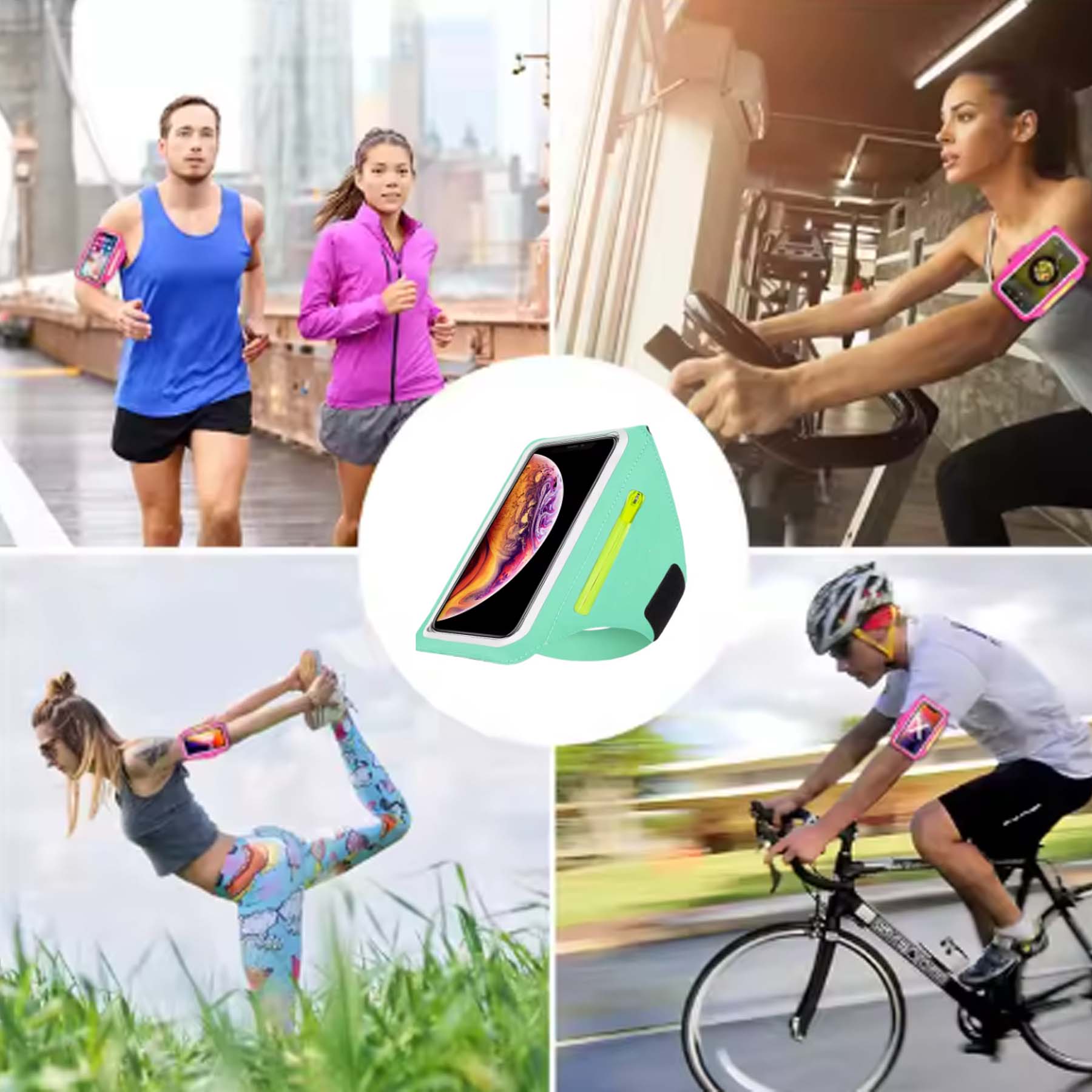 iBank ® Running Sport Armband compatible with iPhone 17,16,15 & Galaxy phones 1