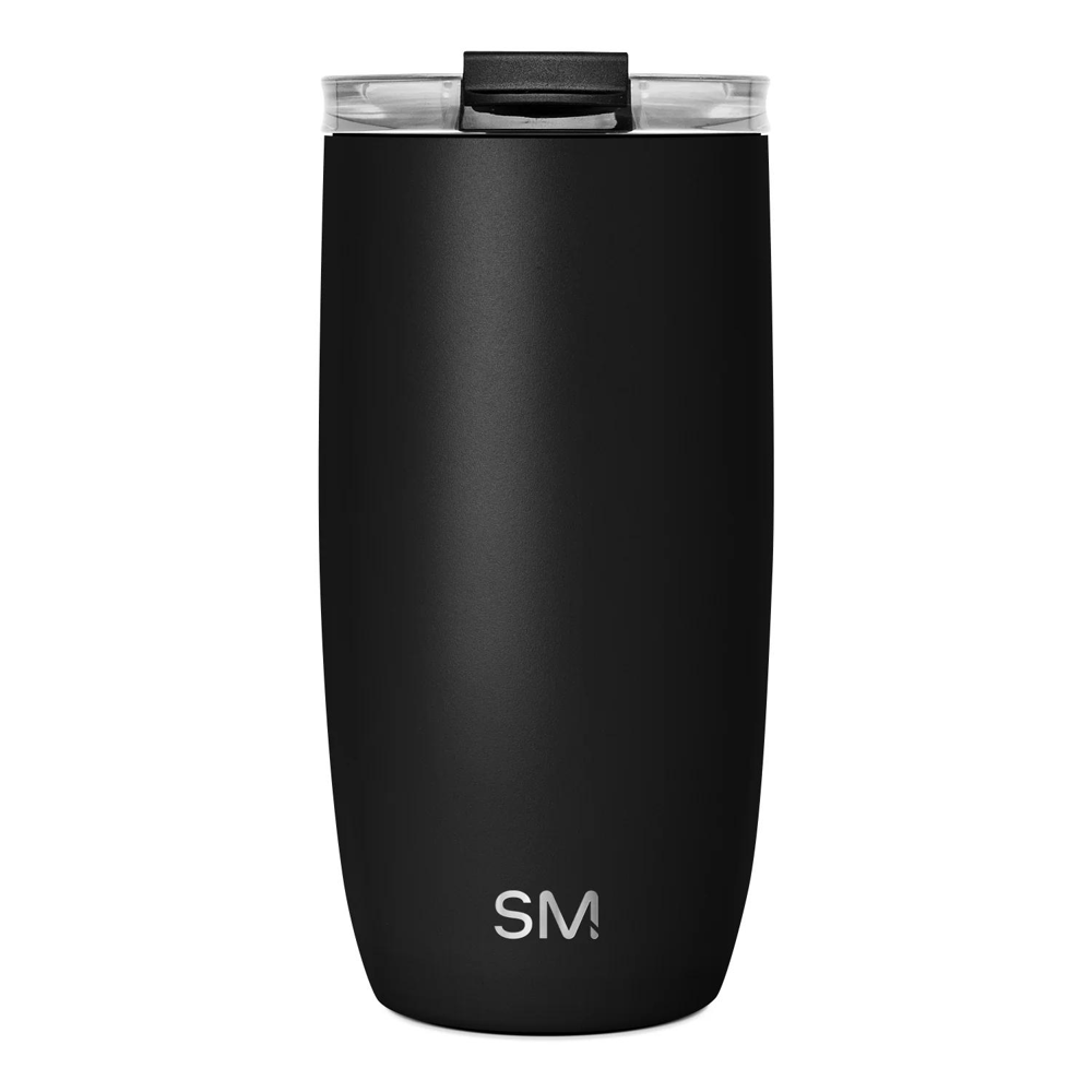 16 oz Simple Modern® Stainless Steel Double-Walled Insulated Voyager Tumbler with Clear Flip Lid & Straw