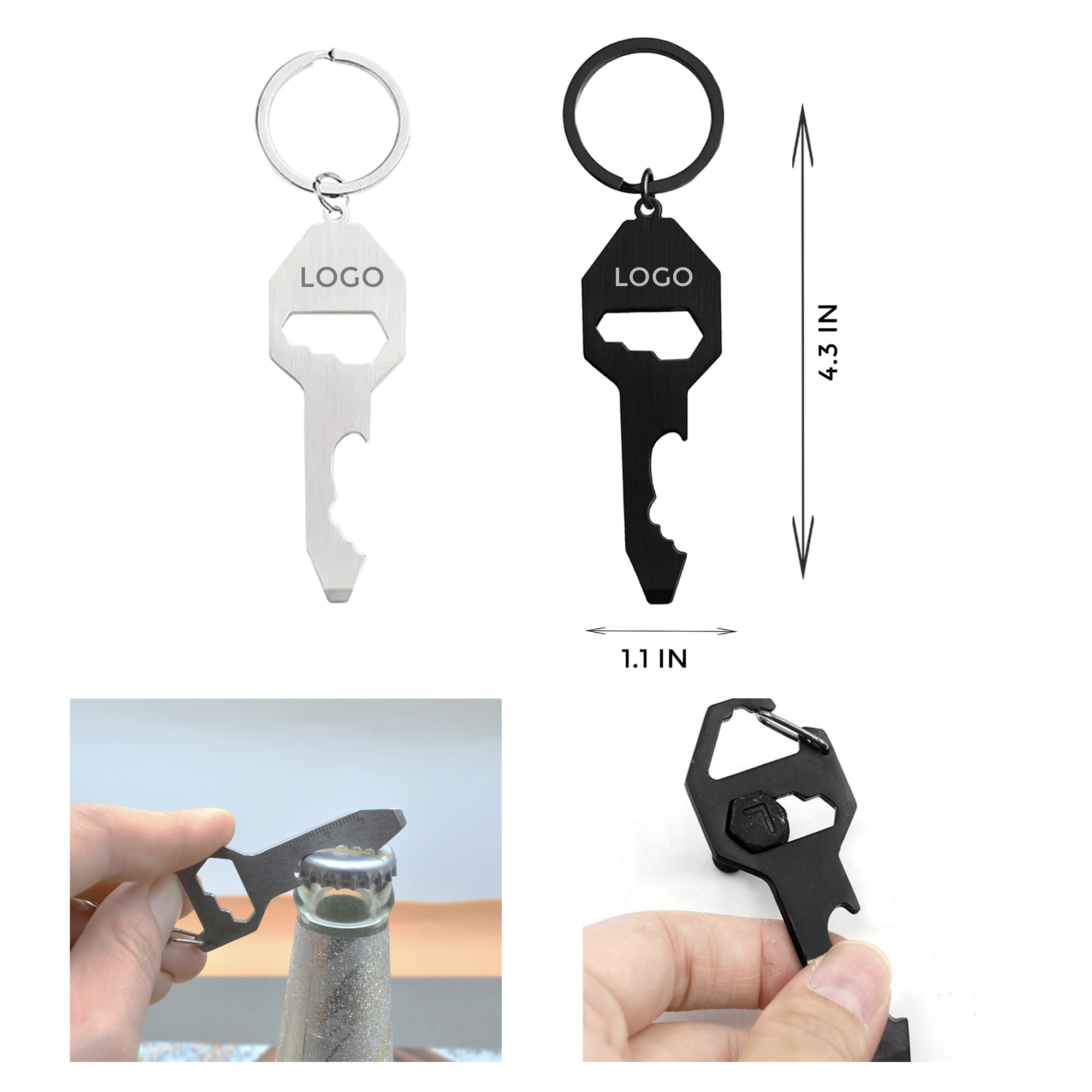 MOQ 10 PCS Convenient Stainless Steel Bottle Opener Keychain 2
