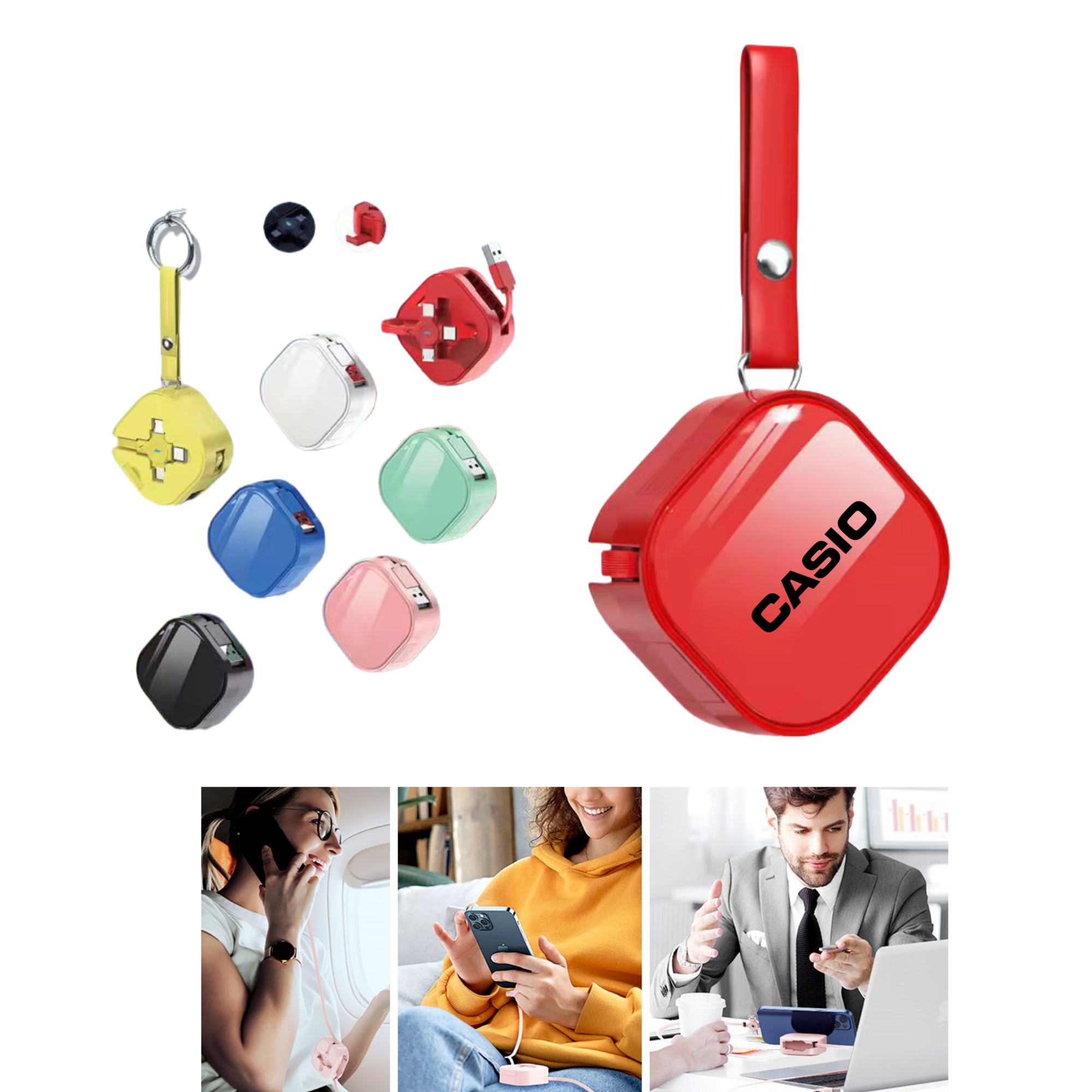 Retractable USB 3 in 1 Charging Cable with Phone Stand 2
