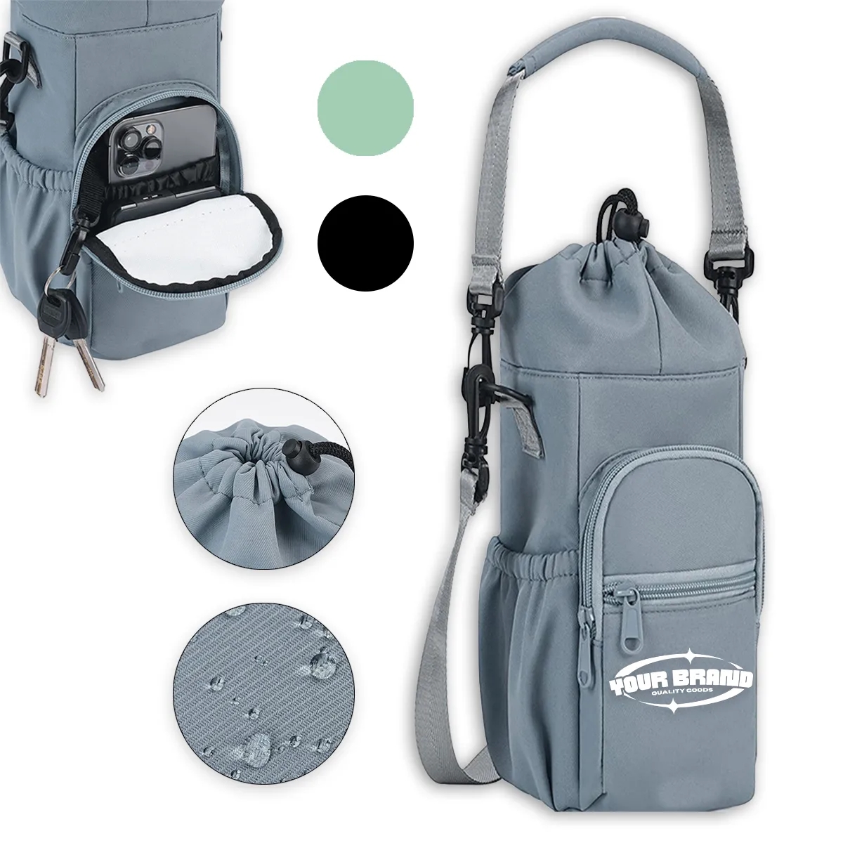 32oz 40oz Custom Insulated Water Bottle Holder with Strap 3