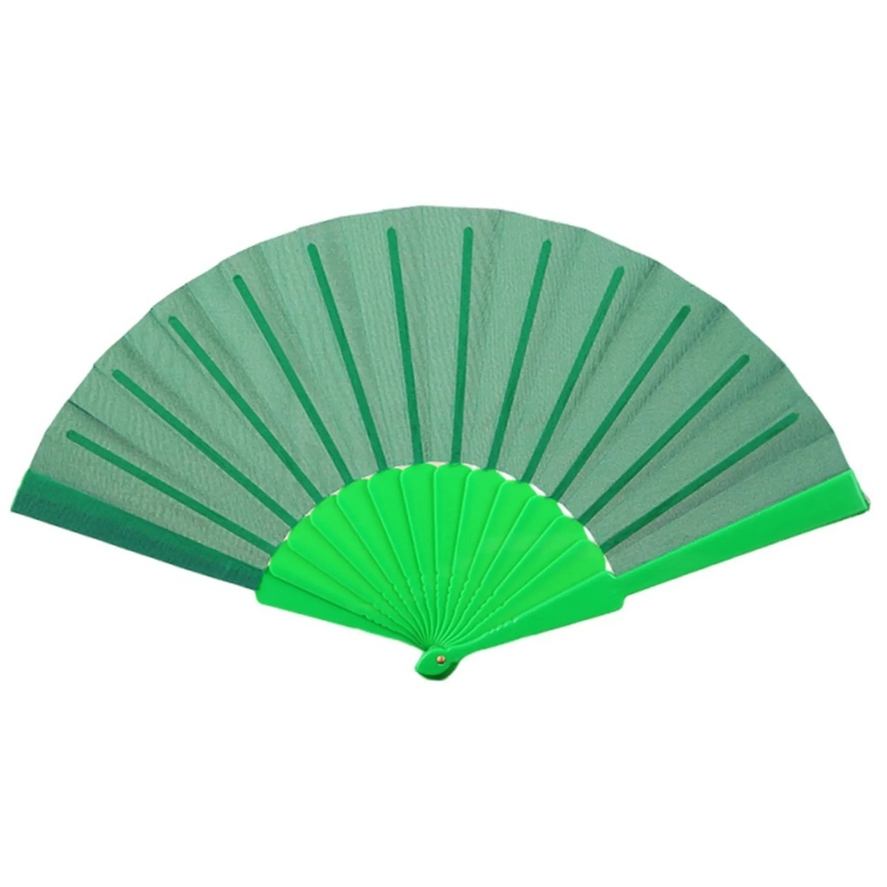 Nylon Folding Hand Fan W/ Plastic handle 13
