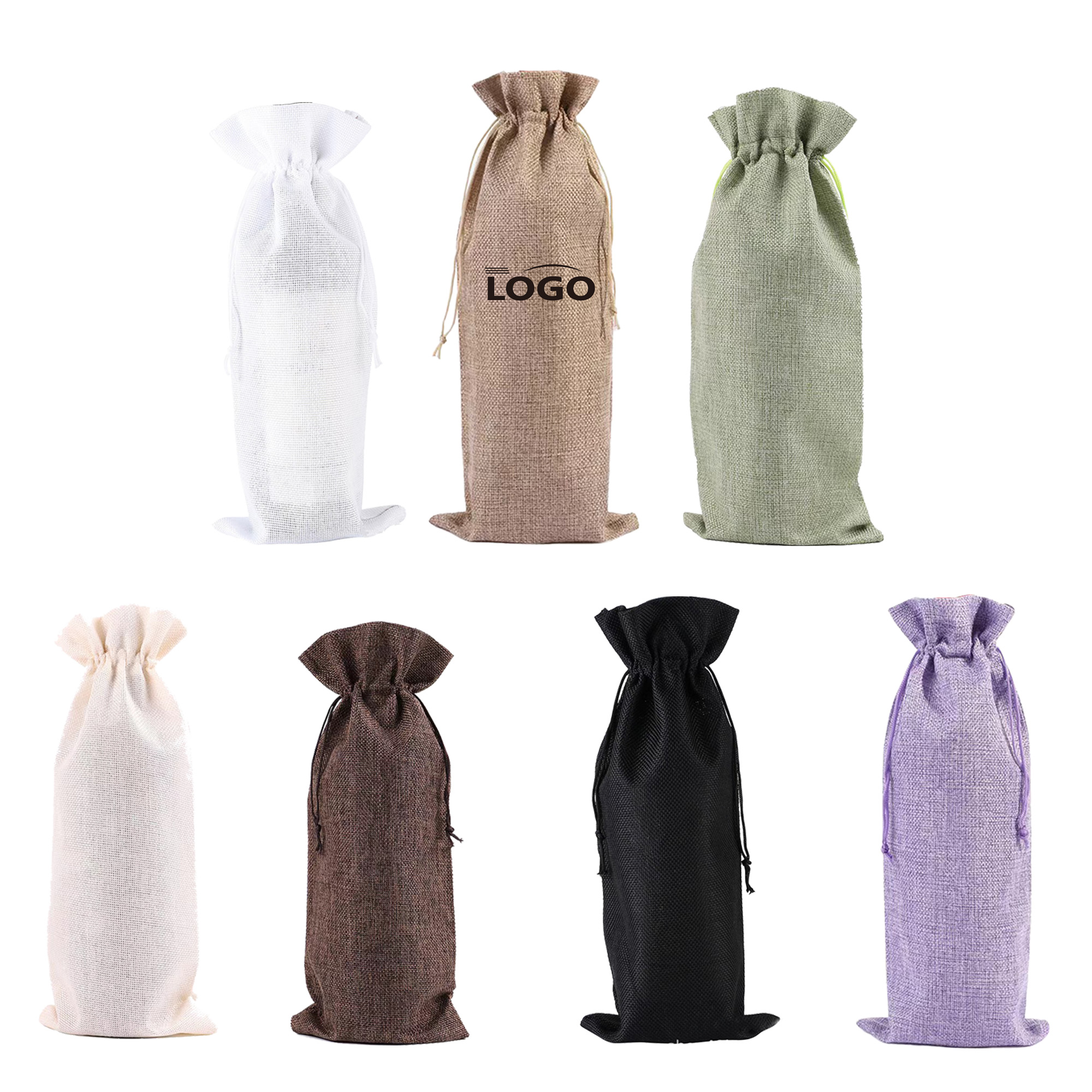 Bag Burlap Drawstring Wine Gift Tote Storage Sackcloth 3