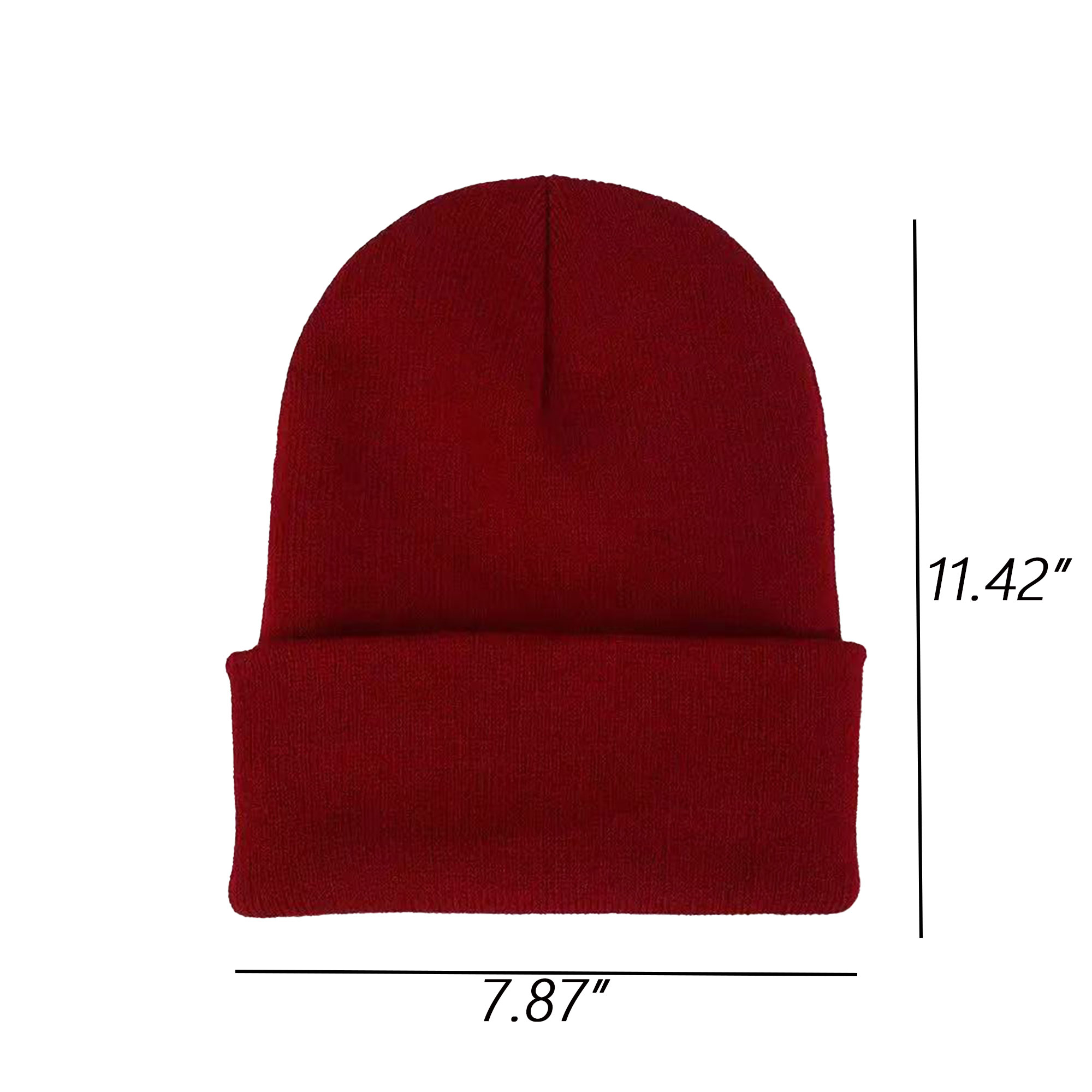 Solid Color Acrylic Knit Beanie Hat 4