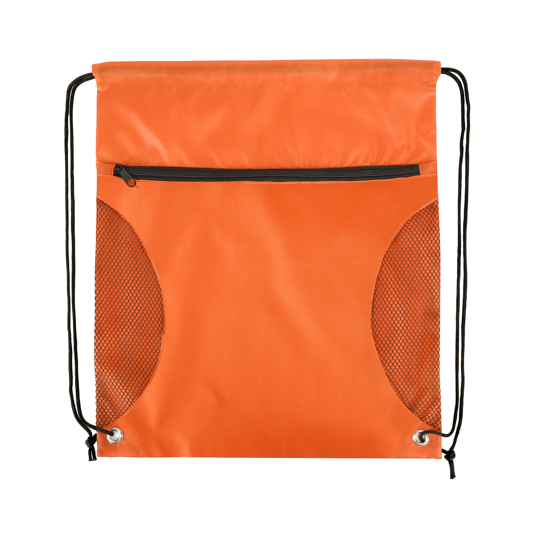 Drawstring Sports Backpack With Mesh-Sided Front Zipper Pocket 10