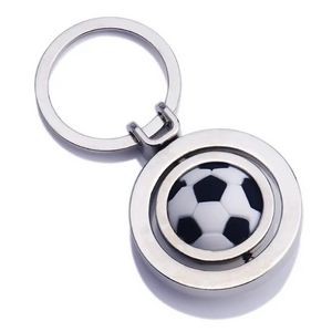 Rotating Soccer Shaped Keychains Plastic Keyring 1