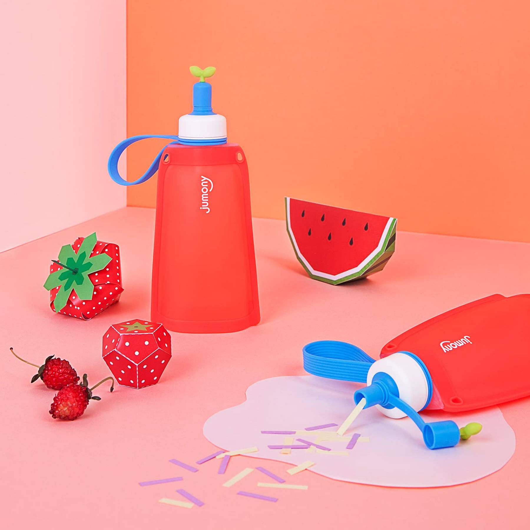 10 oz Silicone Collapsible Water Pouch with Straw Spout 1
