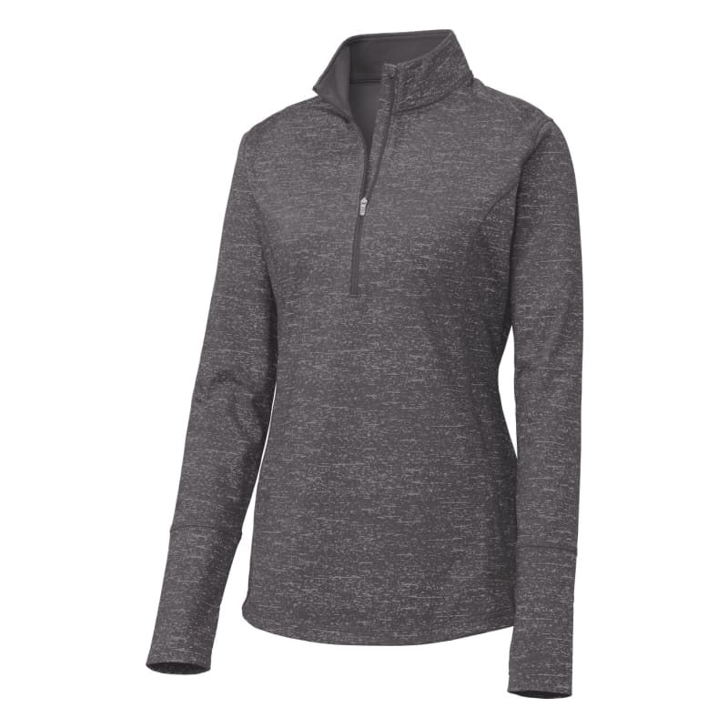 Sport-Tek Women's Sport-Wick Stretch Reflective Heather 1/2-Zip Pullover. 7