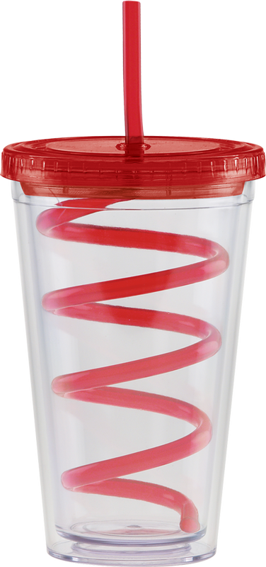 Carnival Cups Colored Curly Straw, Color Lid 1