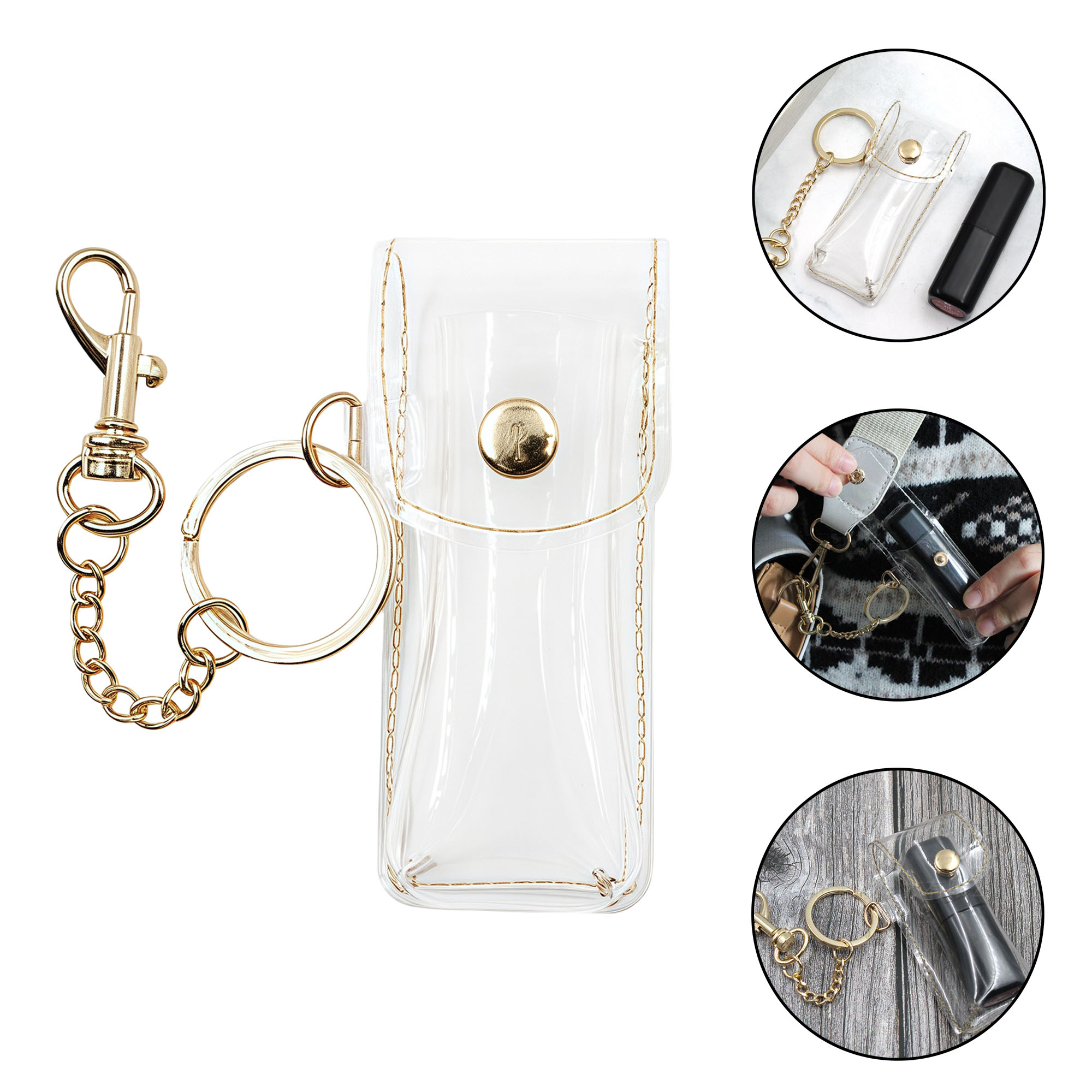 Clear Lipstick Case with Keychain 3