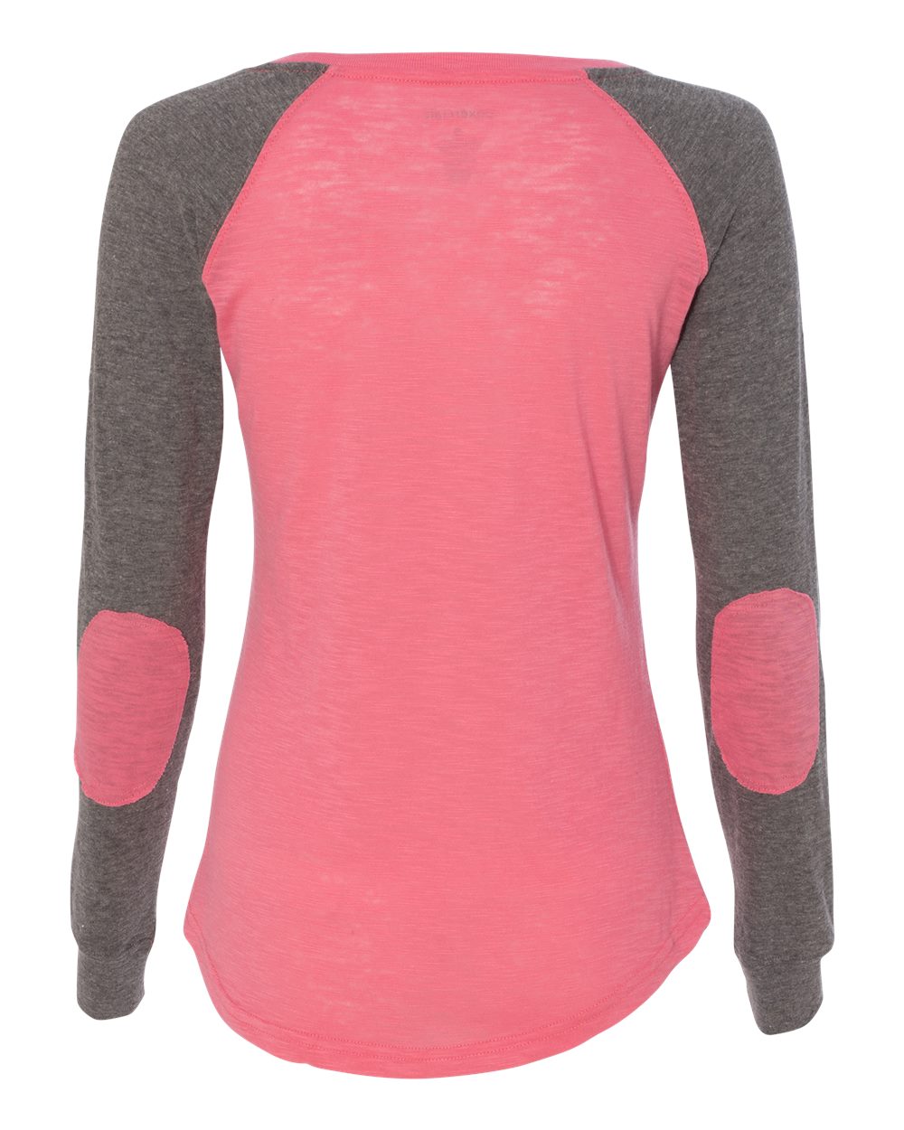 Women's Preppy Patch Slub Long Sleeve T-Shirt - T66 36