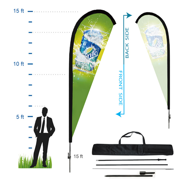 13 ft. Teardrop Advertising Flag Kit 5 (Single Sided) 2