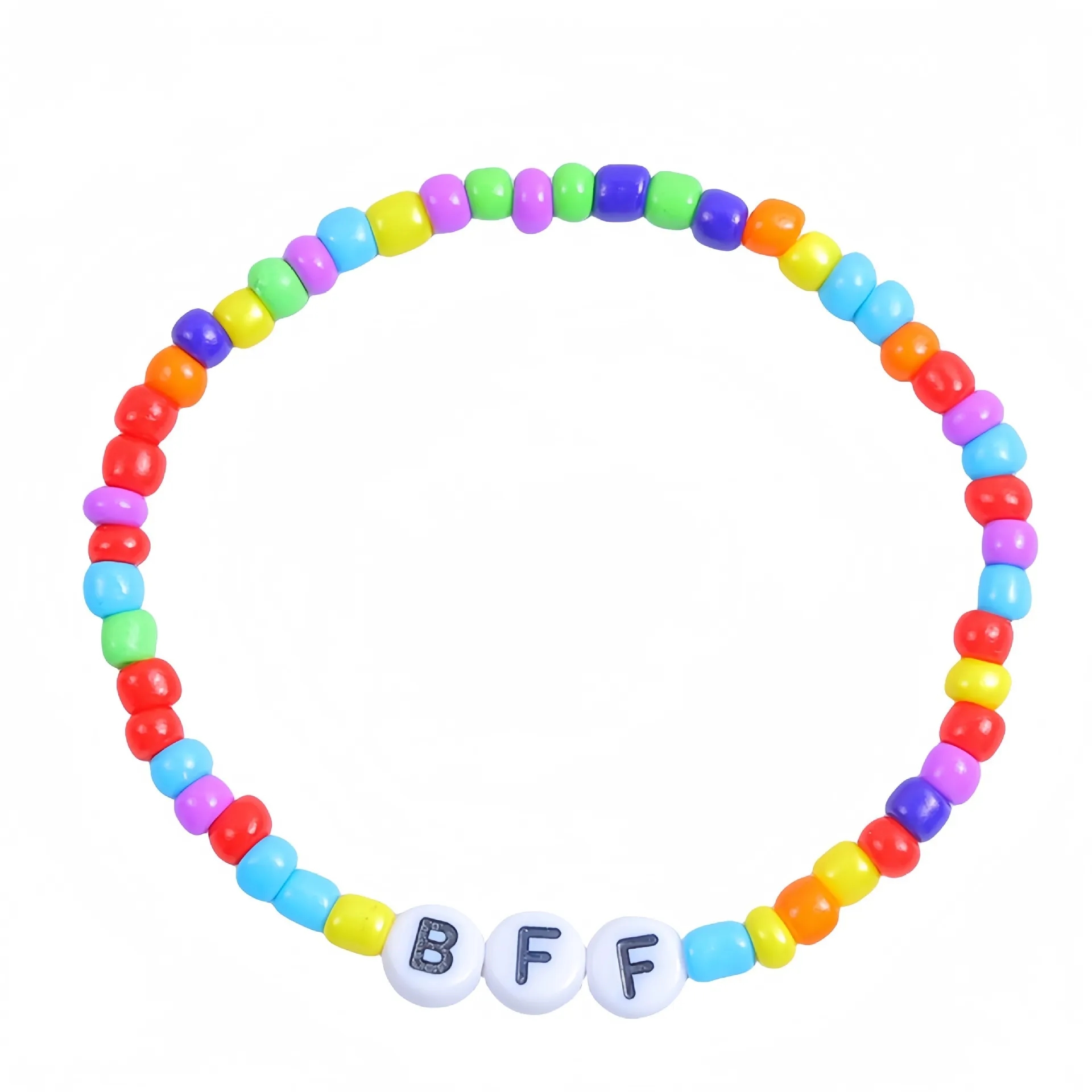 Friendship Bracelet with Plastic Beads and Letter Design 26