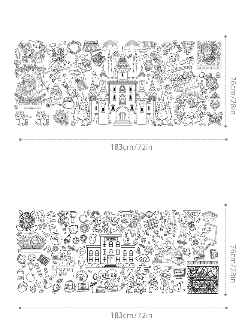 Custom Coloring Poster/Tablecloth-Christmas Crafts for Kids 7