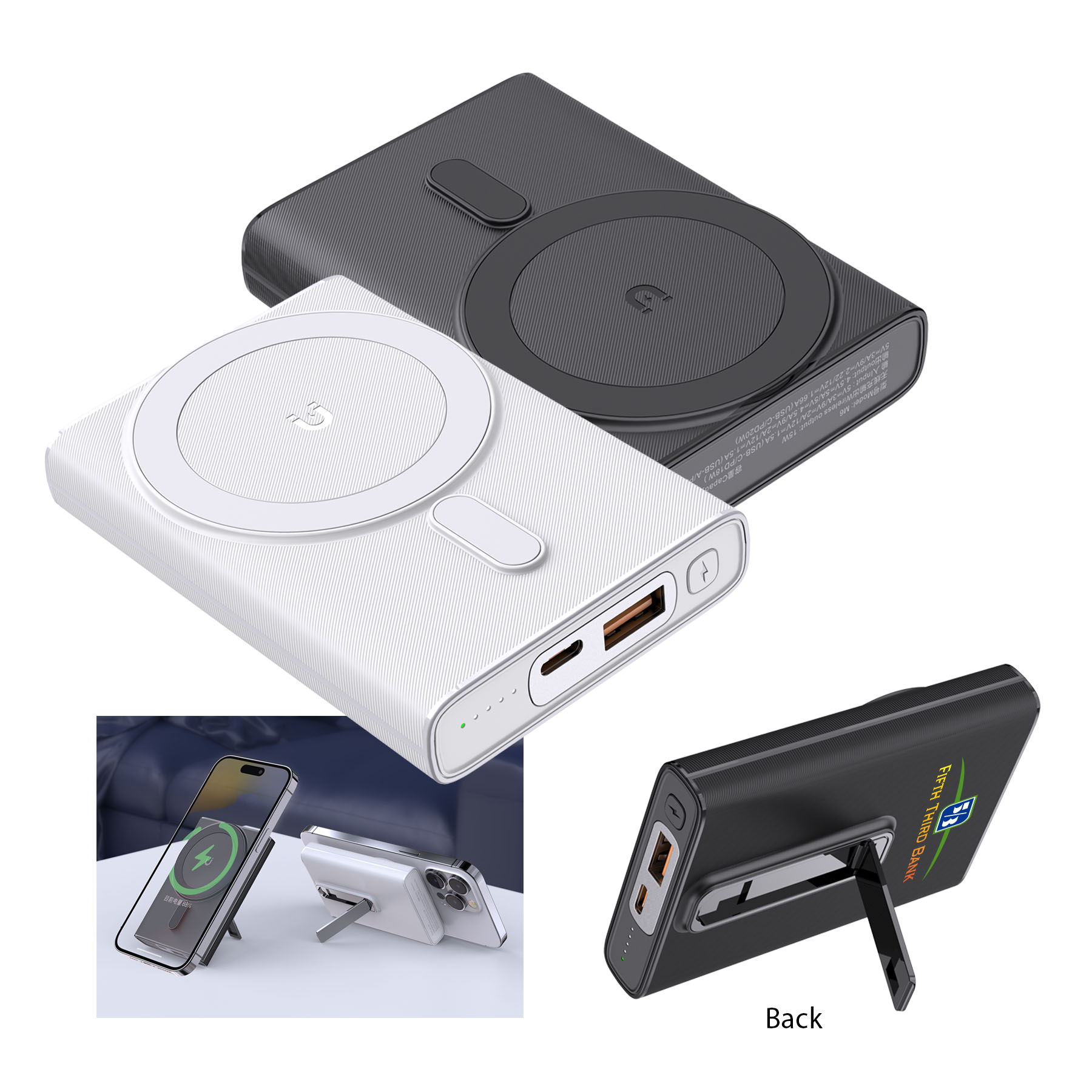 10000mAh Power Bank Wireless charge with Stand 2