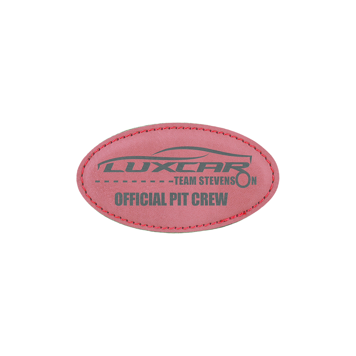 3 1/4" x 1 3/4" Rose Leatherette Oval Badge w/ Magnet