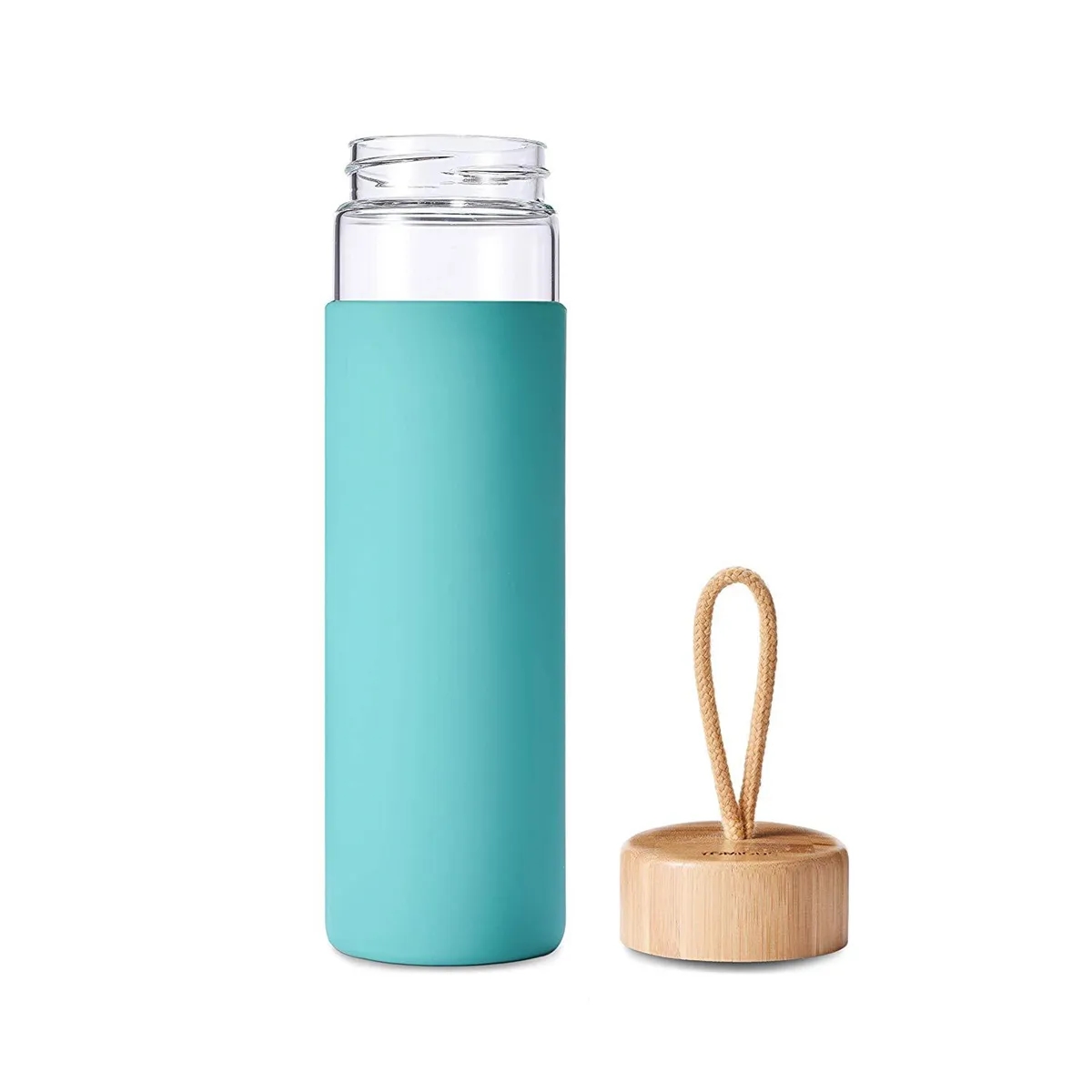17 Oz Glass Water Bottle with Bamboo Lid 4